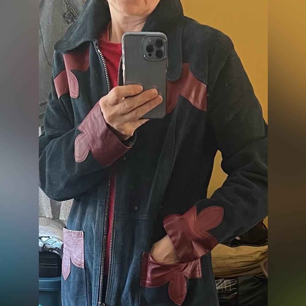 Rare vintage blue suede jacket-Men’s—60s